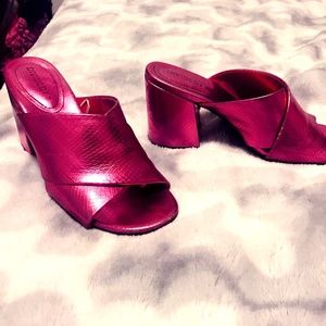 H&M Divided Metallic Pink Mules